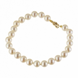 Bracelet en or jaune et perles de culture 6/6.5