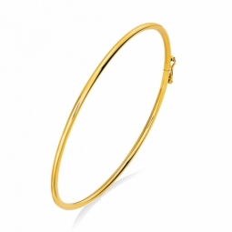 Bracelet jonc en or jaune, flexible et ouvrant, fil 2 mm