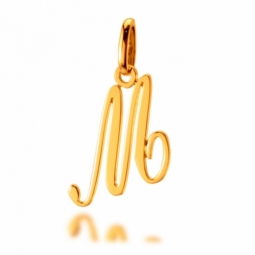 Pendentif alphabet en or jaune, lettre M