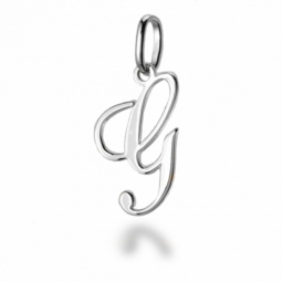 Pendentif alphabet en or gris, lettre G