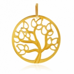 Pendentif en or jaune arbre de vie ajouré