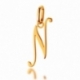 Pendentif alphabet en or jaune, lettre N - A