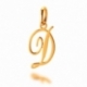 Pendentif alphabet en or jaune, lettre D - A