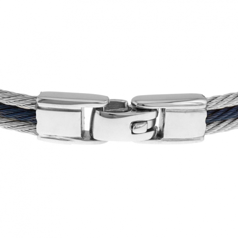 Bracelet en acier et cables : Longueur - 22 Homme - Le Manège à