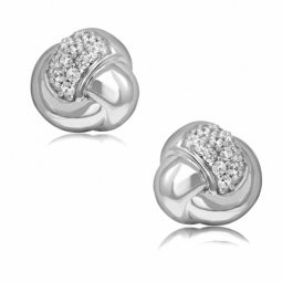 Boucles d'oreilles en argent rhodié et oxydes de zirconium