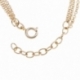 Chaine de cheville en plaqué or, triple chaine et perles synthétiques - C