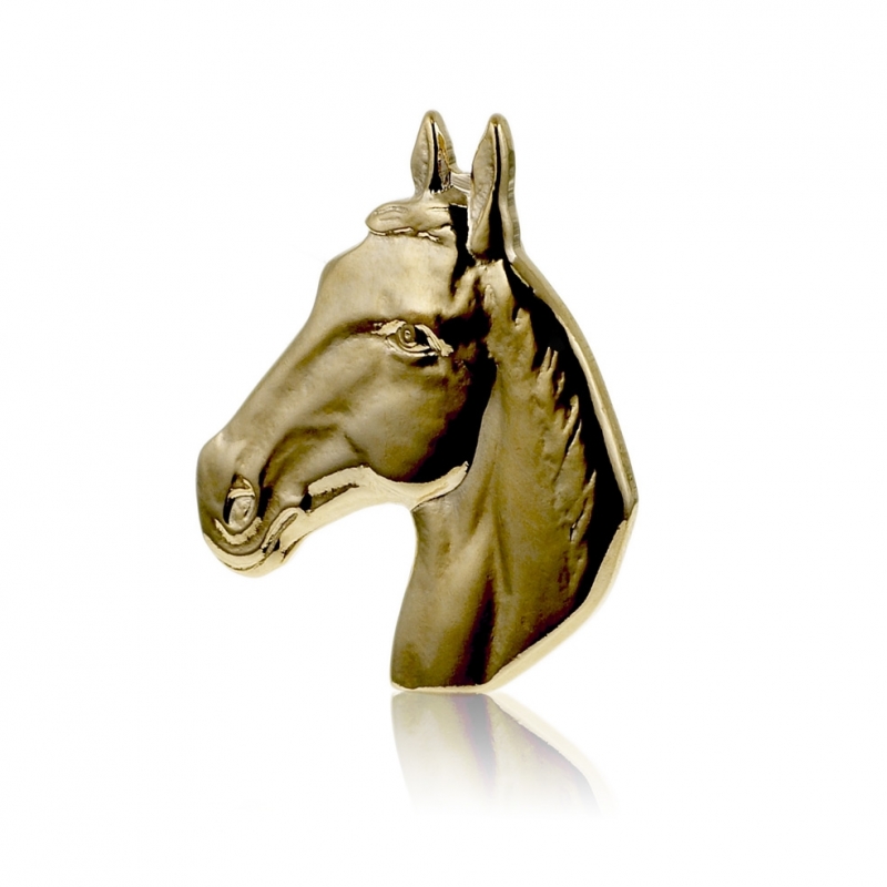 Pendentif tête de cheval en plaqué or, : Longueur - Taille Unique