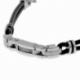 Bracelet en acier caoutchouc noir et câbles acier gris - B