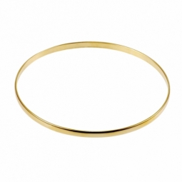 Bracelet en plaqué or, demi jonc rigide, largeur 3 mm