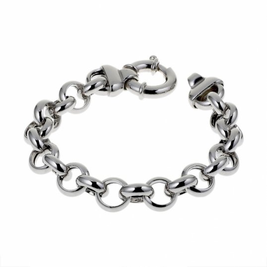 Achat Bracelet en argent rhodié maille jaseron Longueur 21 Femme