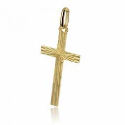 Croix diamantée en plaqué or