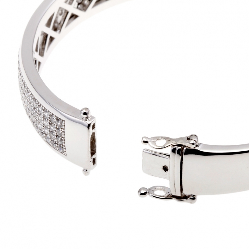Bracelet jonc en acier et cristaux de synthèse : Longueur - PM Femme - Le  Manège à Bijoux®