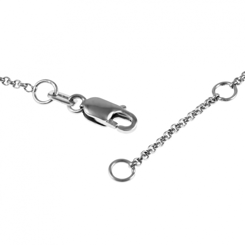 Collier en argent rhodié, signe du zodiaque balance, oxydes de zirconium :  Longueur - 40 Femme - 2.73 g - Le Manège à Bijoux®