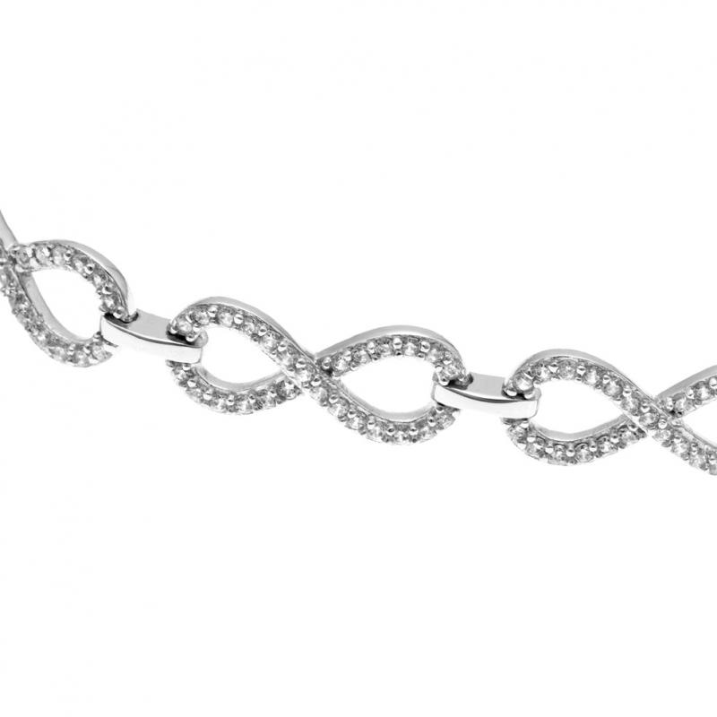 Bracelet en argent rhodié maille anglaise : Longueur - 18 Femme - Le Manège  à Bijoux®