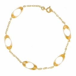 Bracelet en or jaune, motifs ovales ajourés