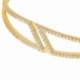 Bracelet en plaqué or, oxydes de zirconium - B