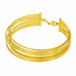 Bracelet en plaqué or, jonc multifils