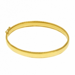Bracelet jonc ovale en or jaune