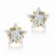 Boucles d'oreilles en or jaune et oxyde de zirconium, étoile - A