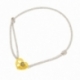 Bracelet cordon gris en or jaune et laque pailletée - A