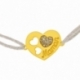 Bracelet cordon gris en or jaune et laque pailletée, maman - B