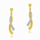 Boucles d'oreilles en or jaune et rhodié - A