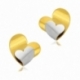 Boucles d'oreilles en or jaune rhodié, coeur - A