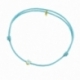 Bracelet cordon bleu clair en or jaune, oxyde de zirconium - A