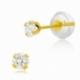 Boucles d'oreilles en or jaune, oxyde de zirconium - A