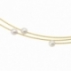Collier câbles en or jaune et titane, perles de culture - B