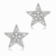 Boucles d'oreilles en argent rhodié, oxydes de zirconium, étoile - A