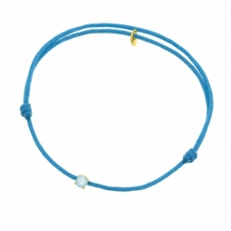 Bracelet cordon bleu glacial en or jaune, oxyde de zirconium