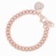 Bracelet en bronze plaqué or rose et oxydes de zirconium - A
