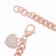 Bracelet en bronze plaqué or rose et oxydes de zirconium - C