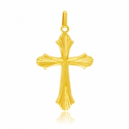 Croix en or jaune, striée