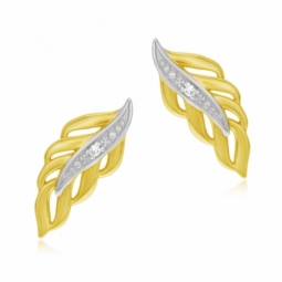 Boucles d'oreilles en or jaune rhodié, diamant