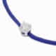 Bracelet cordon bleu en or gris, oxyde de zirconium - B