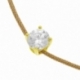 Bracelet cordon doré en or jaune, oxyde de zirconium - B