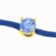 Bracelet cordon bleu marine en or jaune, oxyde de zirconium - B