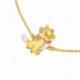 Bracelet en or jaune et laque, cristaux de synthèse roses, Marie Disney  - B