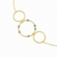 Bracelet en or jaune et cristaux de synthèse bleus - B
