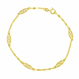 Bracelet en or jaune, filigrane