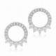 Boucles d'oreilles en argent rhodié et oxydes de zirconium, mini cercle - A