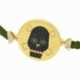Bracelet en argent doré et oxydes de zirconium, tête de mort - B