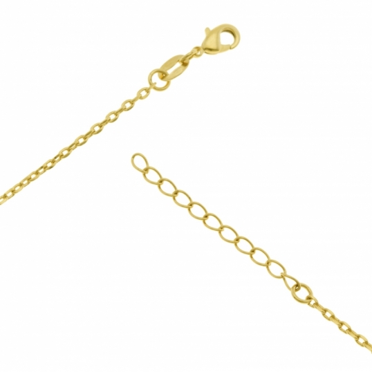 Bracelet en bronze plaqué or jaune, oxydes de zirconium : Longueur