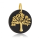 Pendentif en or jaune et bois d'ébène, arbre de vie - A