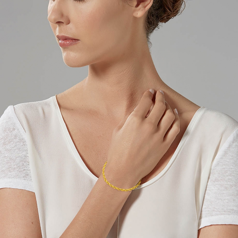 Bracelet en or jaune, maille torsadée : Longueur - 18 Femme - Le Manège à  Bijoux®