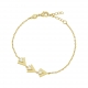 Bracelet en plaqué or et laque blanche - A