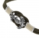 Bracelet cordon et acier, ancre marine - B