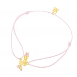 Bracelet cordon rose en or jaune et laque, Daisy Disney